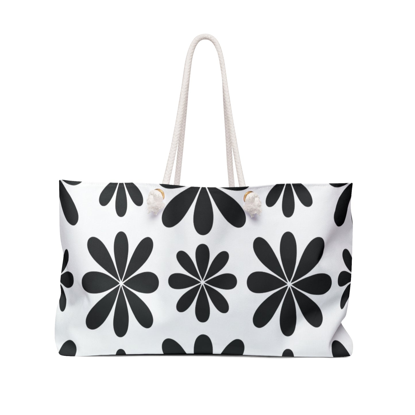 Chic Black and White Floral Tote