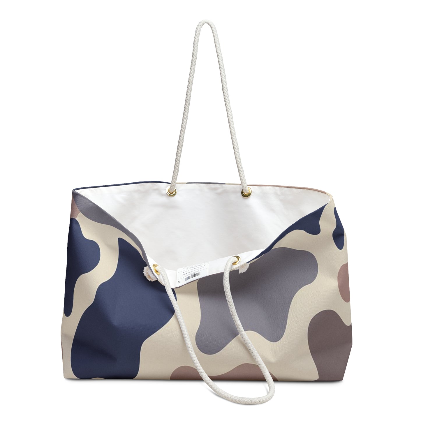 Weekender Bag - Cow Print with Calming Blue Hues
