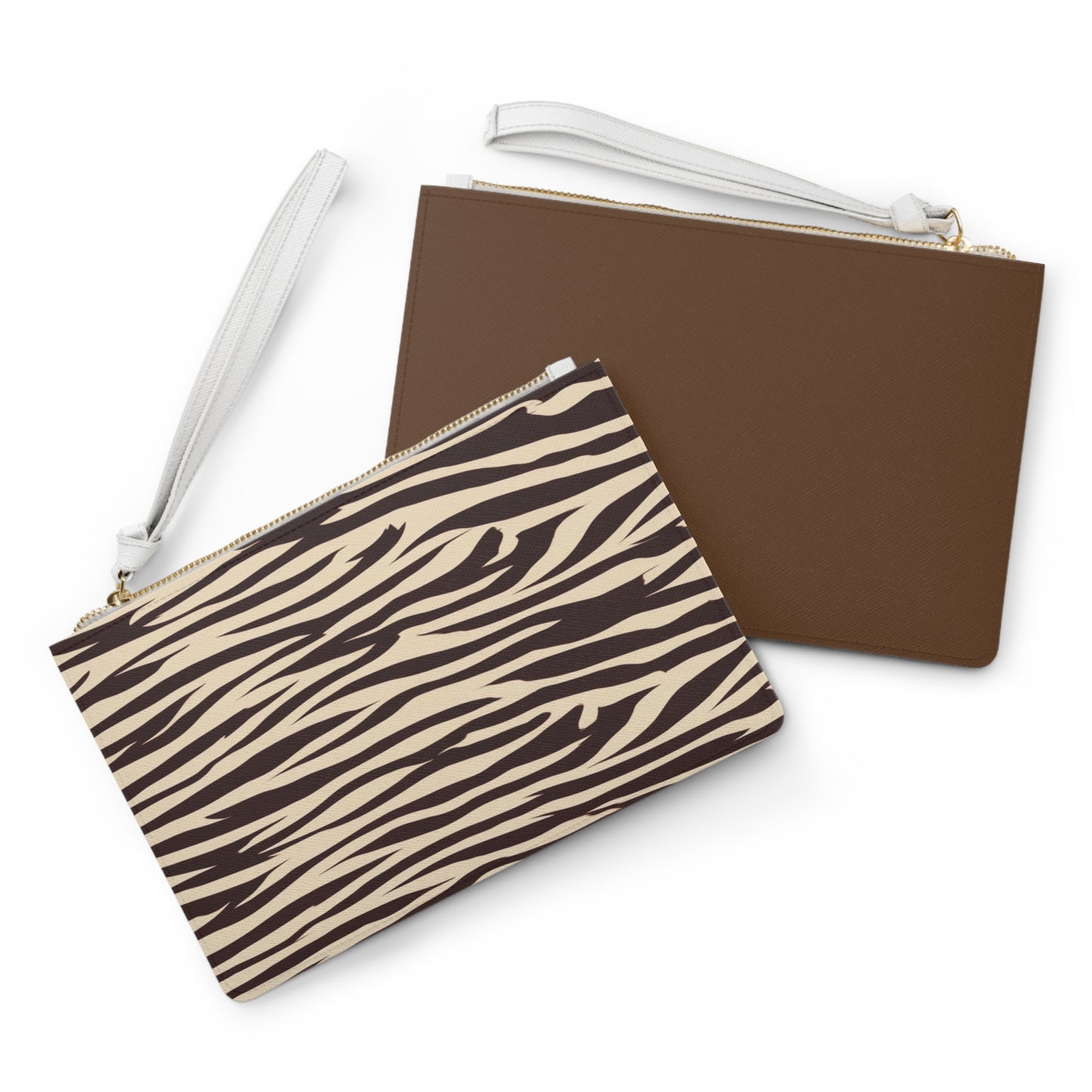 Brown Zebra Print Clutch Bag