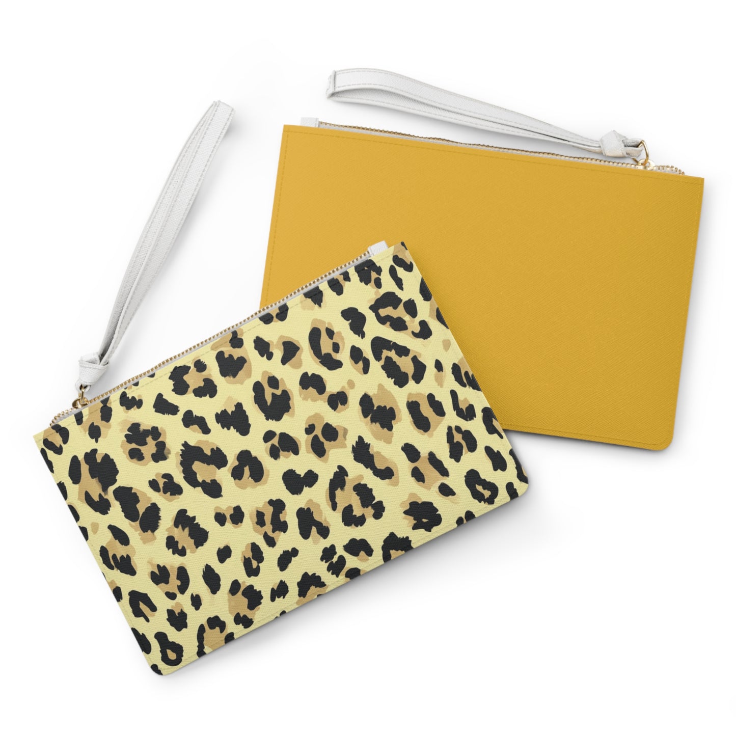 Yellow Leopard Print Clutch Bag