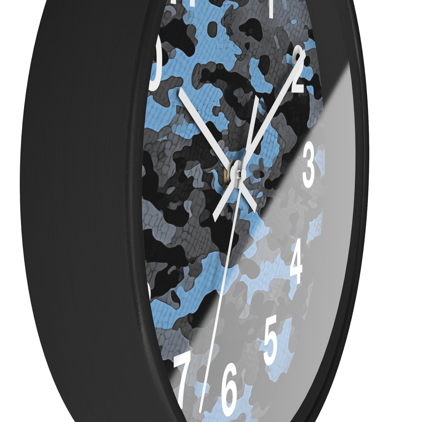 Blue Camouflage Wall Clock