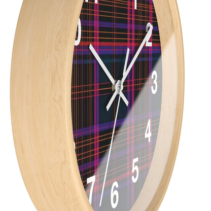 Modern Plaid Chic Wall Clock