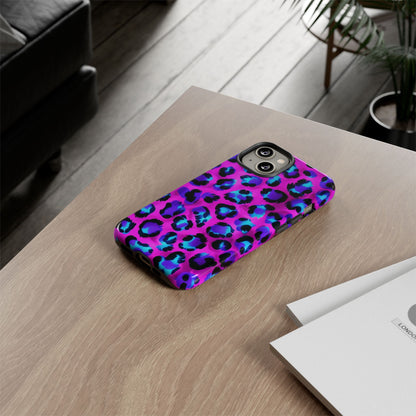 Charming Pink Blue Leopard Phone Case