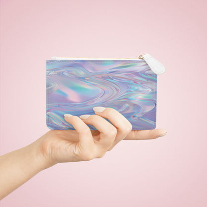 Iridescent Faux Leather Mini Clutch Bag