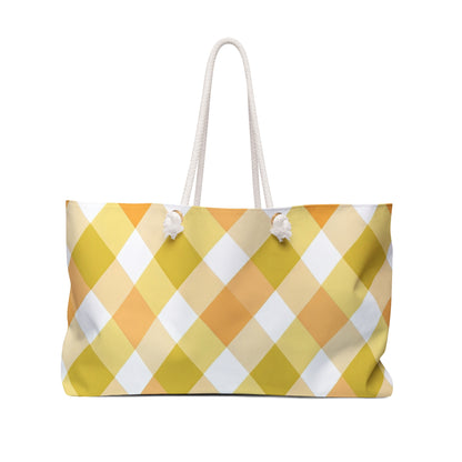 Yellow Plaid Weekender Bag
