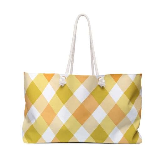 Yellow Plaid Weekender Bag