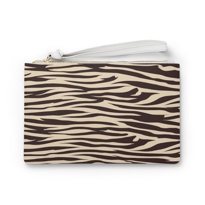 Brown Zebra Print Clutch Bag