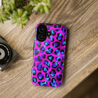 Charming Pink Blue Leopard Phone Case