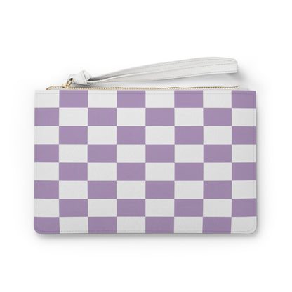 Purple Checkered Mini Clutch Bag