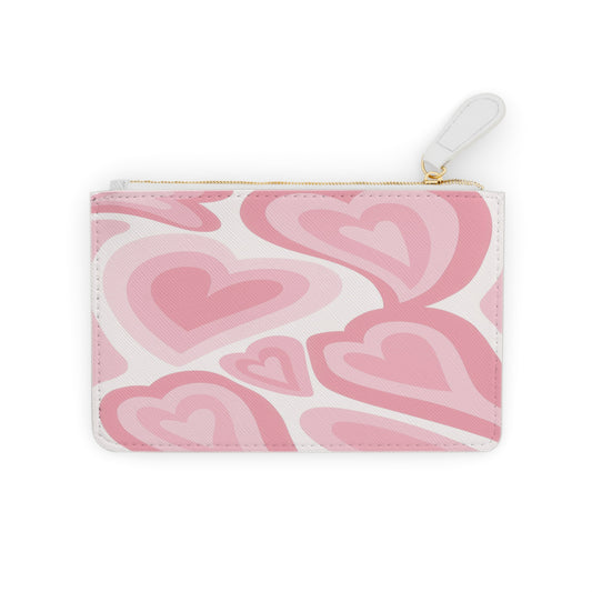 Romantic Hearts Faux Leather Mini Clutch Bag