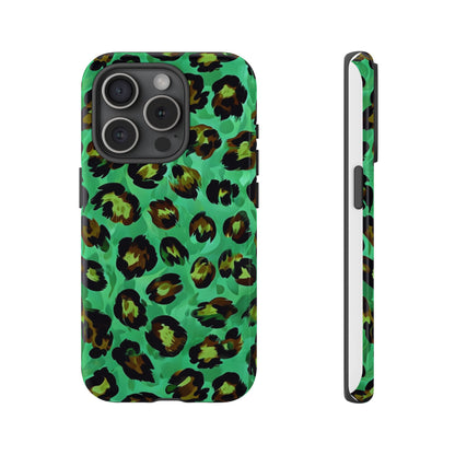 Vibrant Green Leopard Print Phone Case