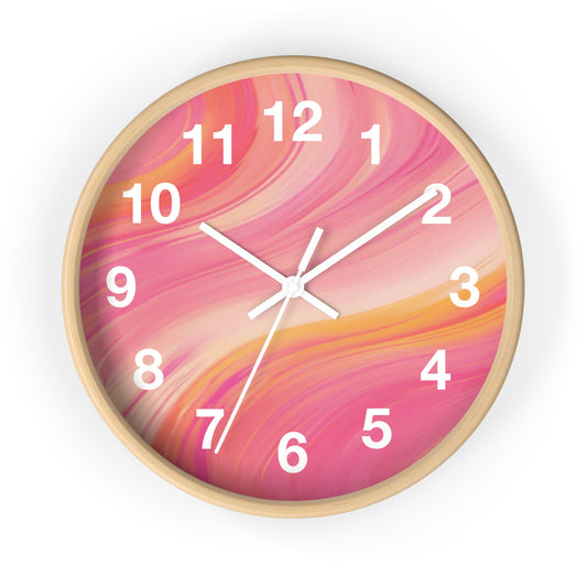 Modern Pink & Orange Gradient Wall Clock