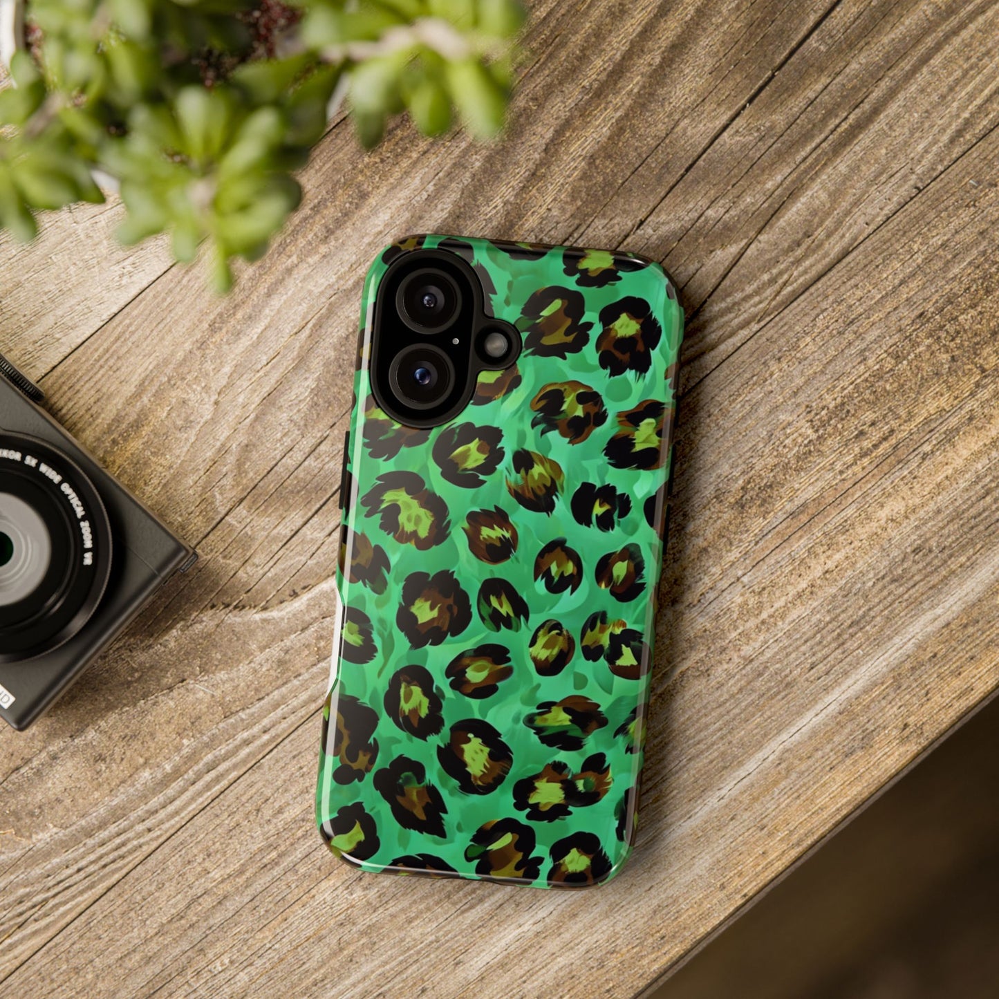 Vibrant Green Leopard Print Phone Case