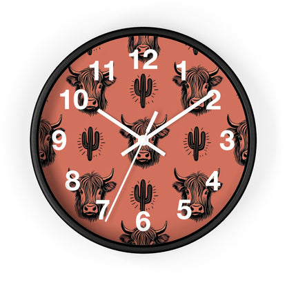 Rustic Cow Print Wall Clock