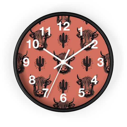 Rustic Cow Print Wall Clock