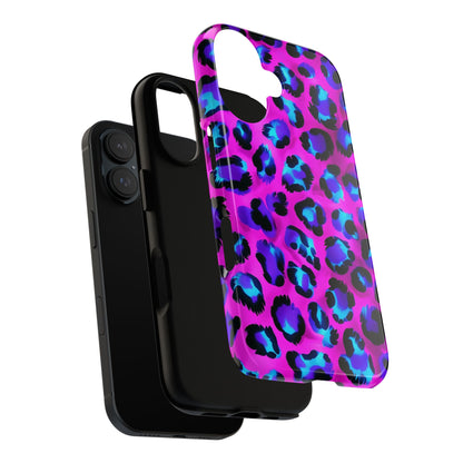 Charming Pink Blue Leopard Phone Case