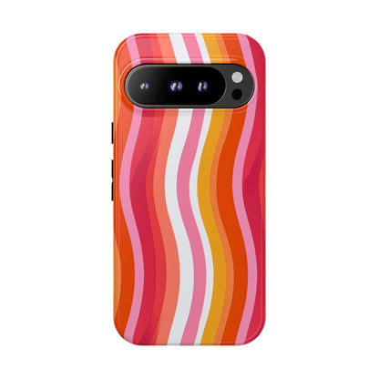 Pink Sunset Wavy Phone Case