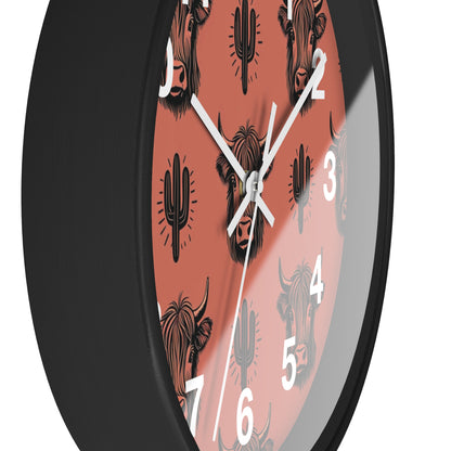 Rustic Cow Print Wall Clock