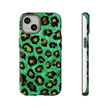 Vibrant Green Leopard Print Phone Case