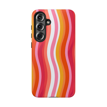 Pink Sunset Wavy Phone Case