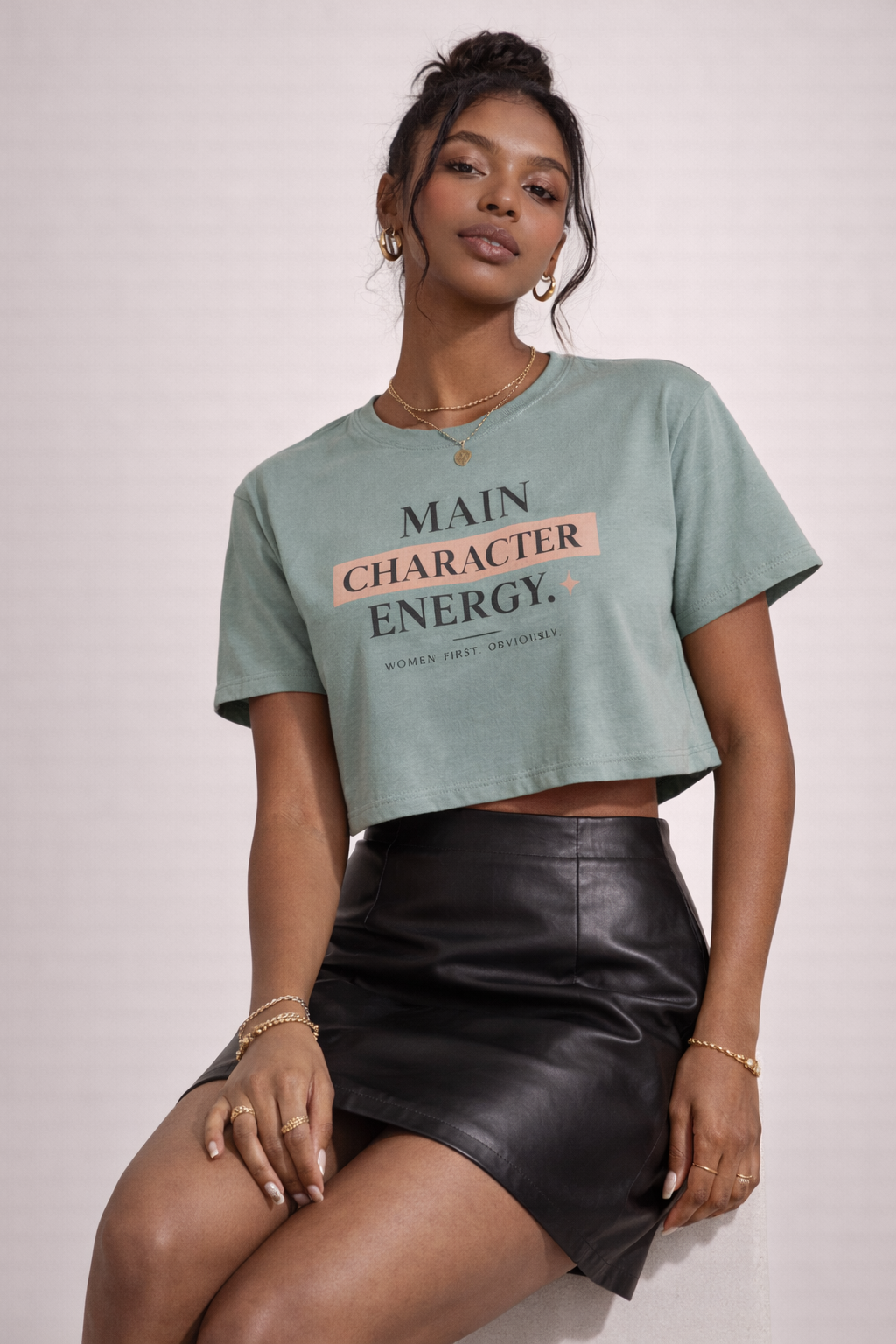 Main Character Energy Crop Top — Women’s Festival Tee