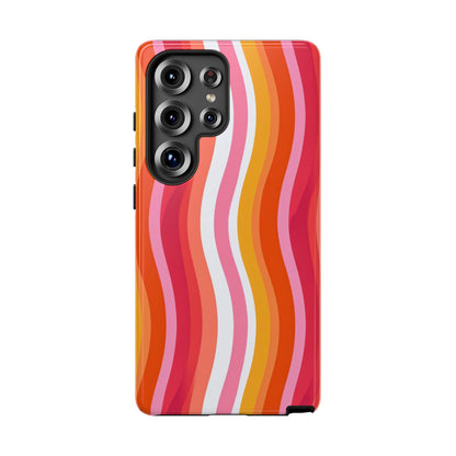 Pink Sunset Wavy Phone Case