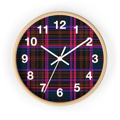 Modern Plaid Chic Wall Clock