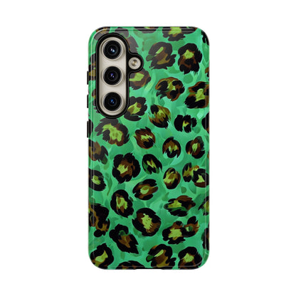 Vibrant Green Leopard Print Phone Case