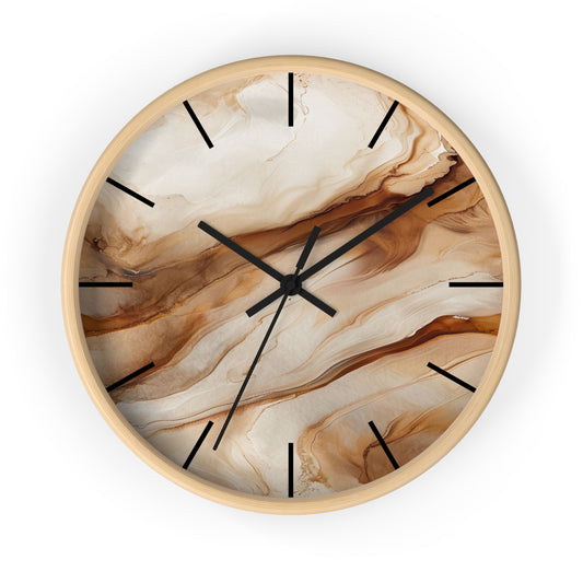 Modern Brown Marble Wall Clock