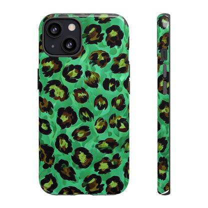 Vibrant Green Leopard Print Phone Case