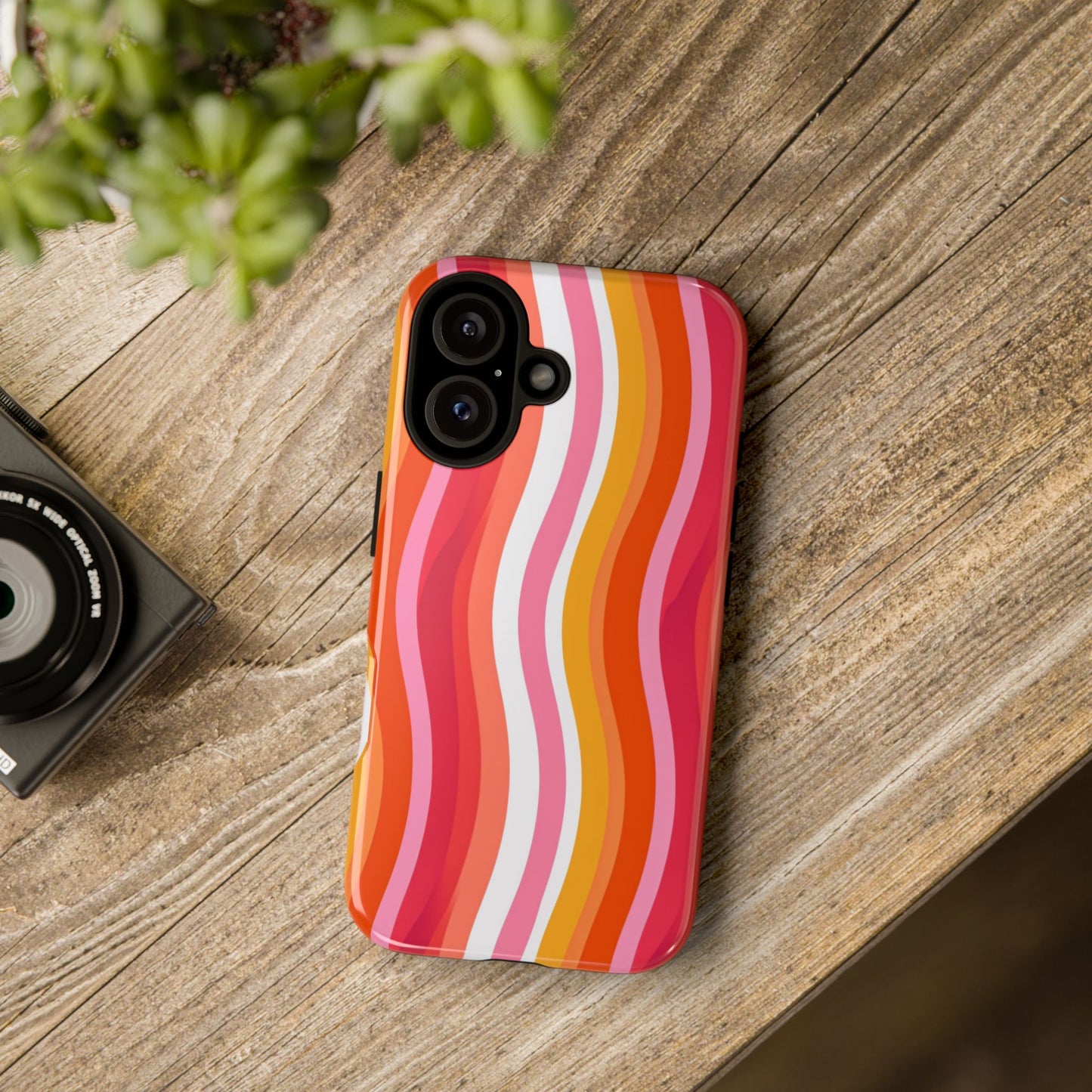 Pink Sunset Wavy Phone Case