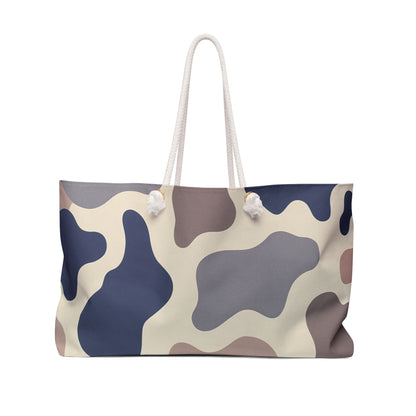 Weekender Bag - Cow Print with Calming Blue Hues