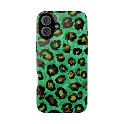 Vibrant Green Leopard Print Phone Case