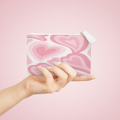 Romantic Hearts Faux Leather Mini Clutch Bag