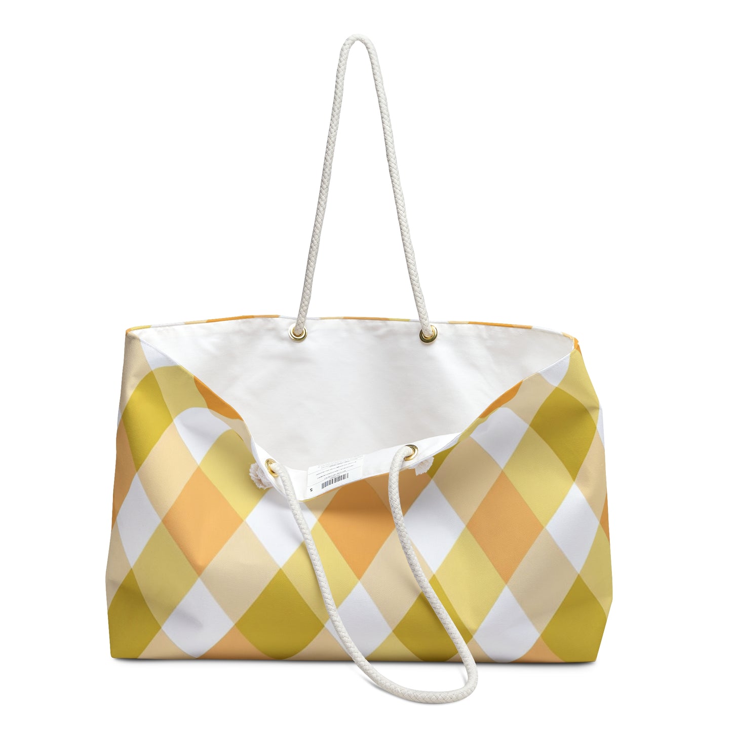 Yellow Plaid Weekender Bag