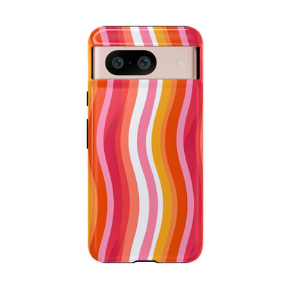 Pink Sunset Wavy Phone Case