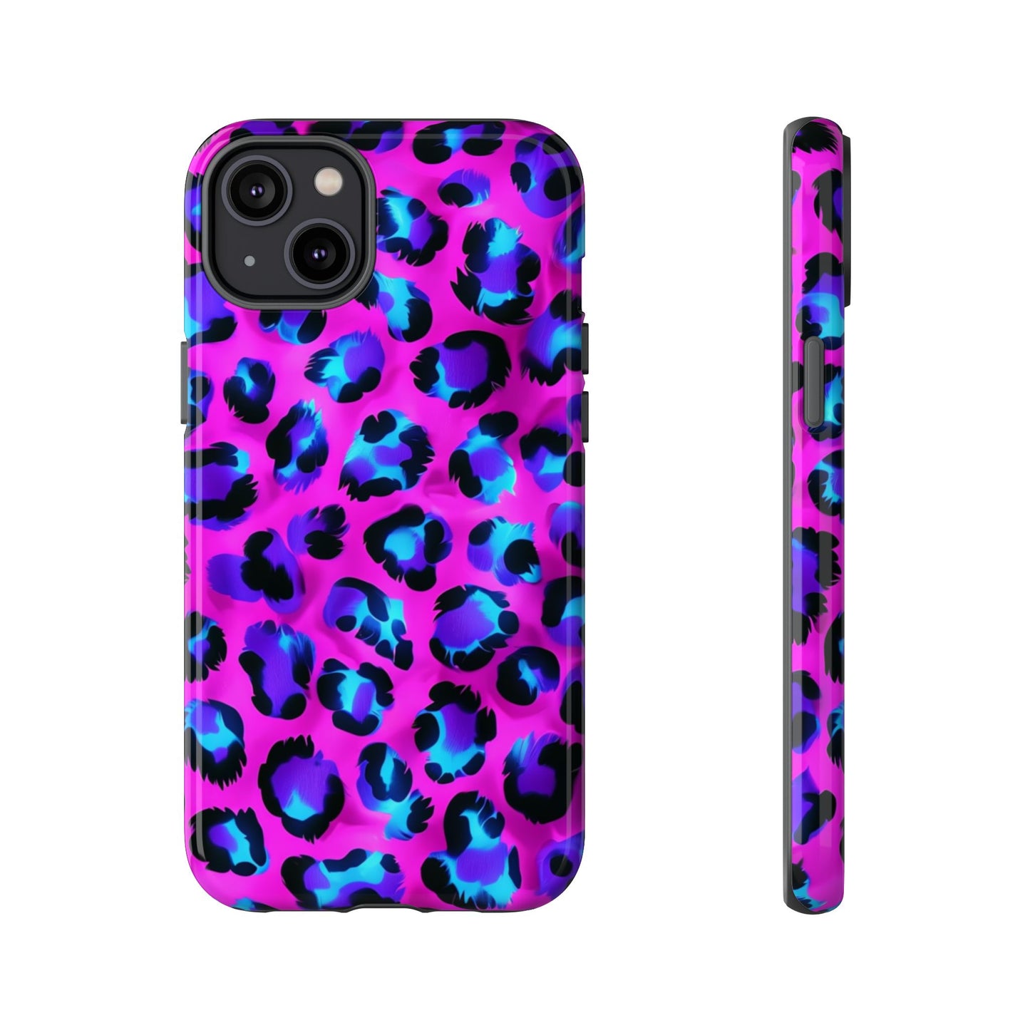 Charming Pink Blue Leopard Phone Case