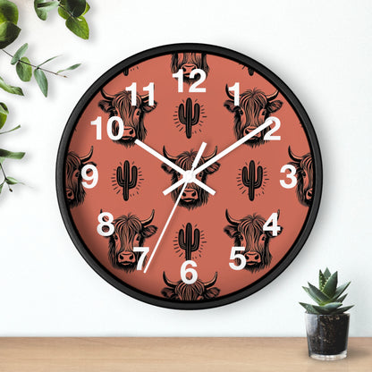 Rustic Cow Print Wall Clock