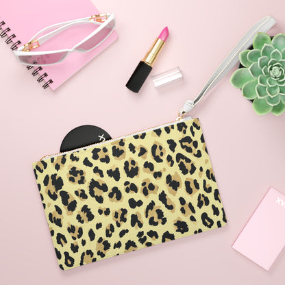 Yellow Leopard Print Clutch Bag