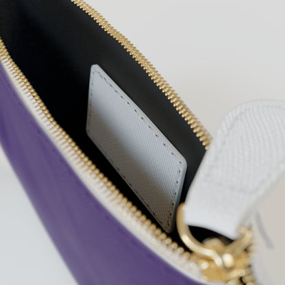 Purple Spotted Mini Clutch Bag