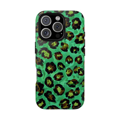 Vibrant Green Leopard Print Phone Case