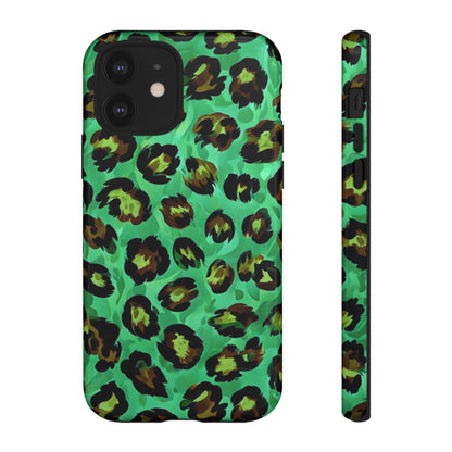 Vibrant Green Leopard Print Phone Case