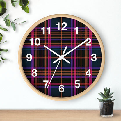 Modern Plaid Chic Wall Clock