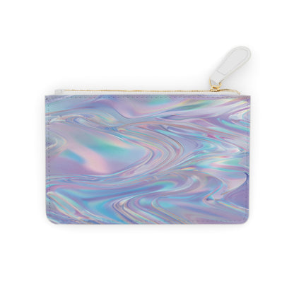 Iridescent Faux Leather Mini Clutch Bag