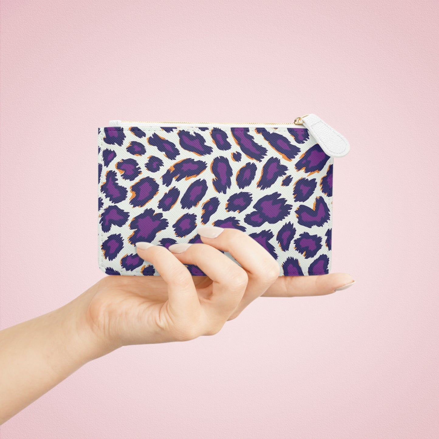 Purple Spotted Mini Clutch Bag