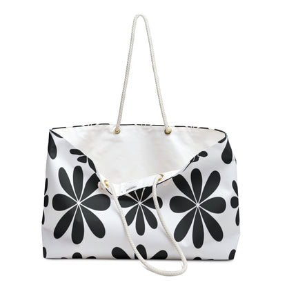 Chic Black and White Floral Tote