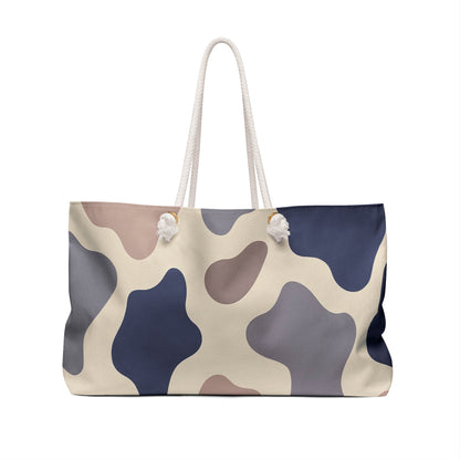 Weekender Bag - Cow Print with Calming Blue Hues