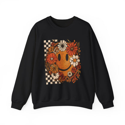 Fall Floral Smiley Sweatshirt
