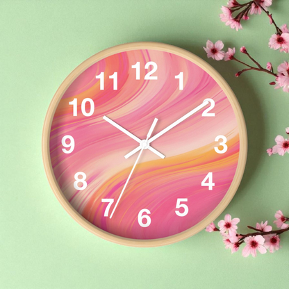 Modern Pink & Orange Gradient Wall Clock